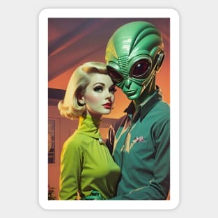 Alien Retro Love Sticker